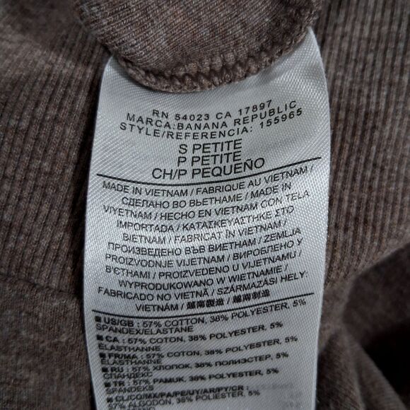 Banana Republic Womens Size S Shawl Neck Brown 2 Button Sweater Kangaroo Pocket - Picture 8 of 13